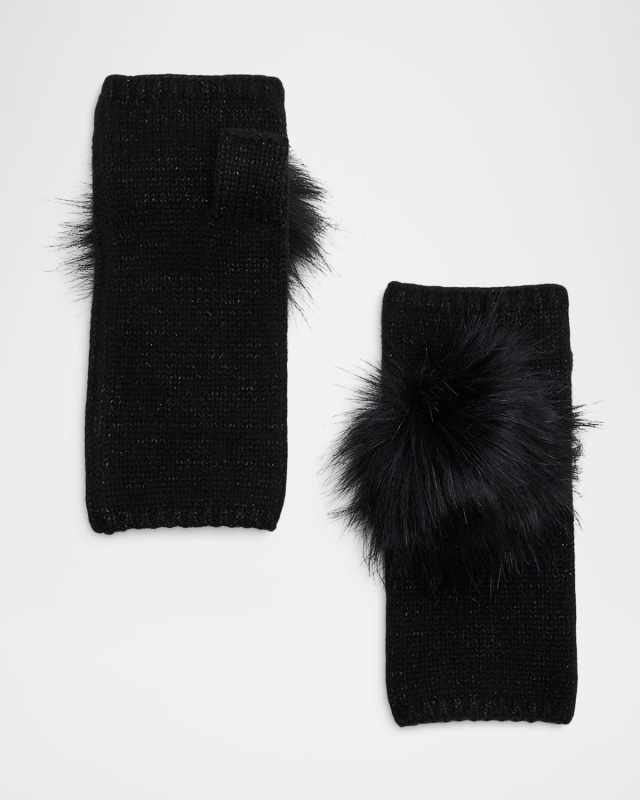 Cashmere Lurex Fingerless Gloves